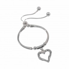 Open Heart Solid Pull Bracelet 