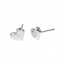 E-Mini Solid Heart Earrings Silver