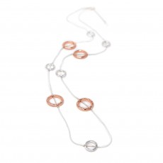 HN-Long Multi Ring Single Strand Necklace