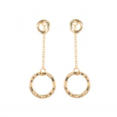 HE10- Yellow Gold Two Way Circle Earrings